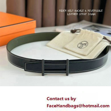 Hermes Rider belt buckle  &  Leather strap 32 mm 03 2023